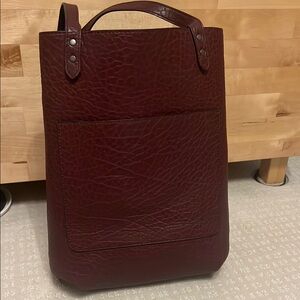 Brown/Black Reversible Bag with Embossed Texture